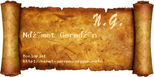 Német Germán névjegykártya